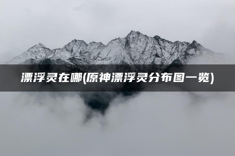 漂浮灵在哪(原神漂浮灵分布图一览)