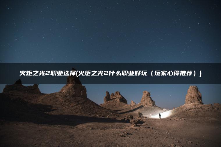 火炬之光2职业选择(火炬之光2什么职业好玩（玩家心得推荐）)