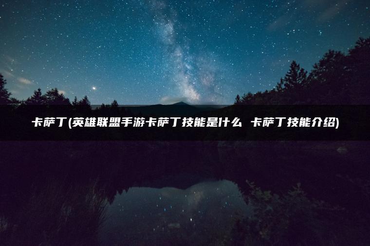 卡萨丁(英雄联盟手游卡萨丁技能是什么 卡萨丁技能介绍)