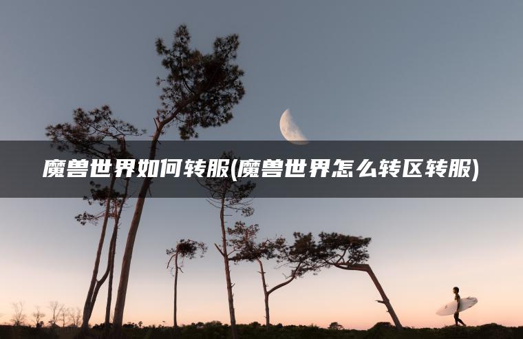 魔兽世界如何转服(魔兽世界怎么转区转服)