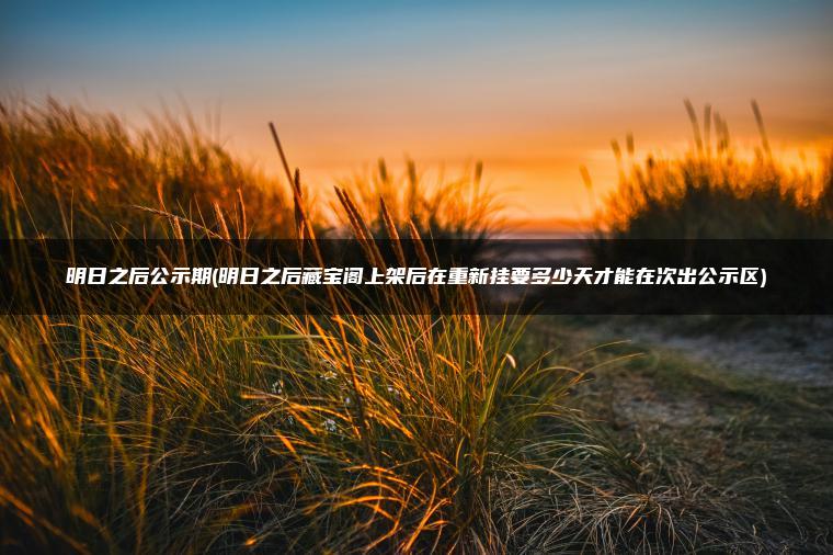 明日之后公示期(明日之后藏宝阁上架后在重新挂要多少天才能在次出公示区)