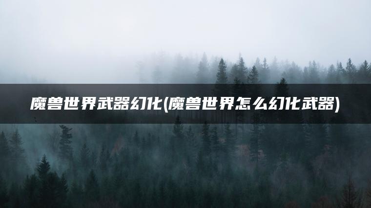 魔兽世界武器幻化(魔兽世界怎么幻化武器)