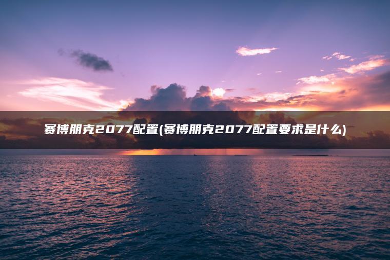 赛博朋克2077配置(赛博朋克2077配置要求是什么)