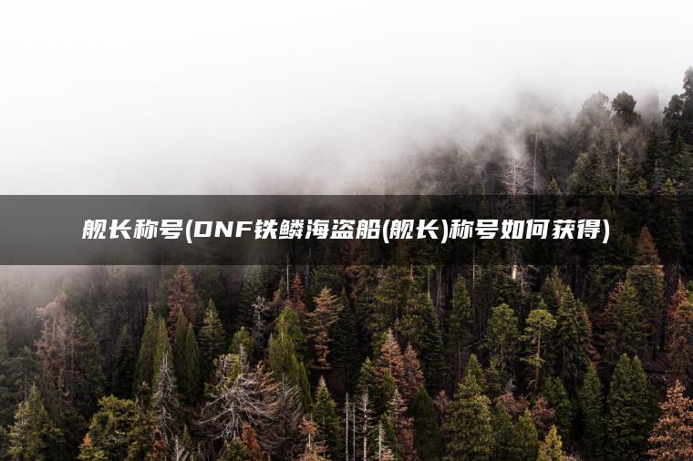 舰长称号(DNF铁鳞海盗船(舰长)称号如何获得)