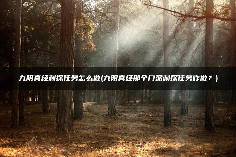 九阴真经刺探任务怎么做(九阴真经那个门派刺探任务咋做？)