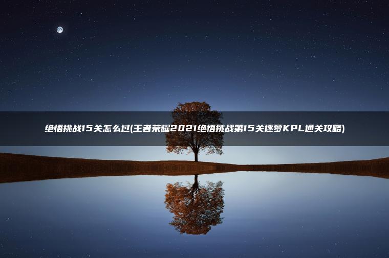 绝悟挑战15关怎么过(王者荣耀2021绝悟挑战第15关逐梦KPL通关攻略)