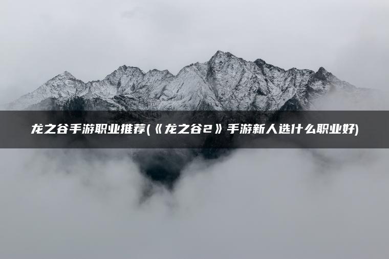 龙之谷手游职业推荐(《龙之谷2》手游新人选什么职业好)