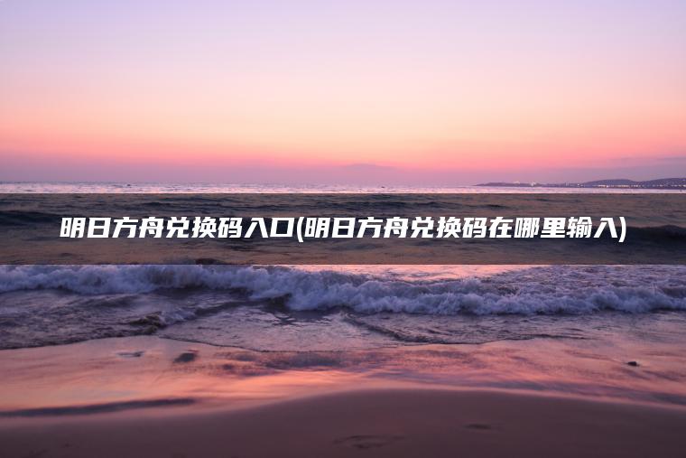 明日方舟兑换码入口(明日方舟兑换码在哪里输入)