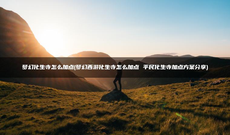 梦幻化生寺怎么加点(梦幻西游化生寺怎么加点 平民化生寺加点方案分享)