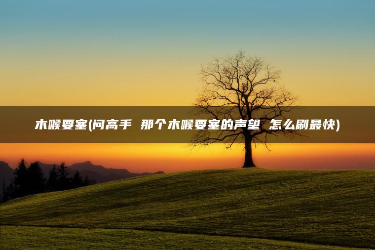 木喉要塞(问高手 那个木喉要塞的声望 怎么刷最快)