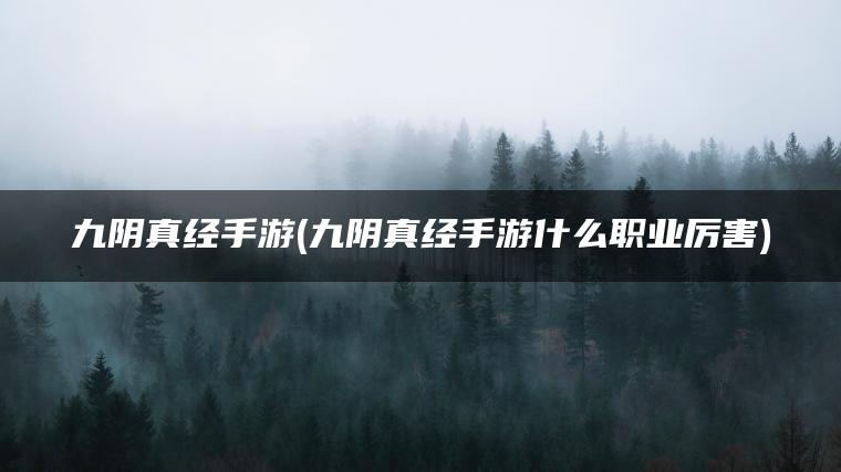 九阴真经手游(九阴真经手游什么职业厉害)
