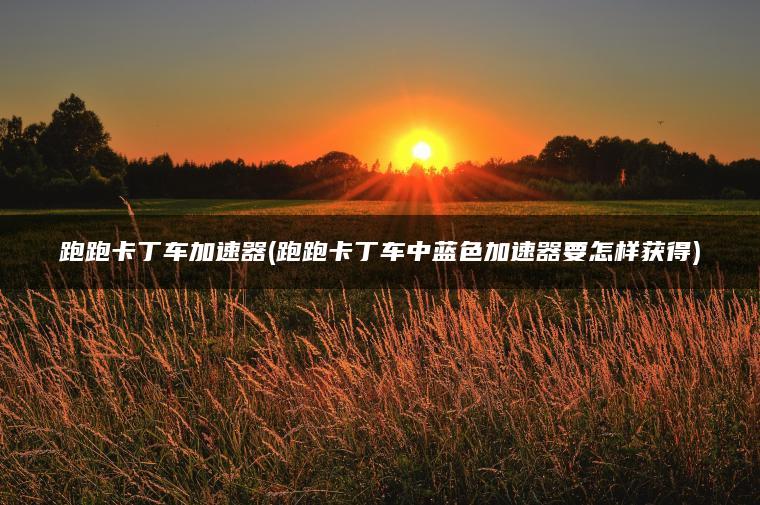 跑跑卡丁车加速器(跑跑卡丁车中蓝色加速器要怎样获得)