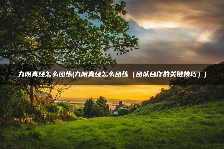 九阴真经怎么团练(九阴真经怎么团练（团队合作的关键技巧）)