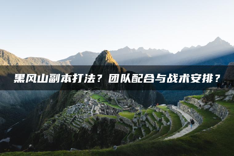 黑风山副本打法？团队配合与战术安排？