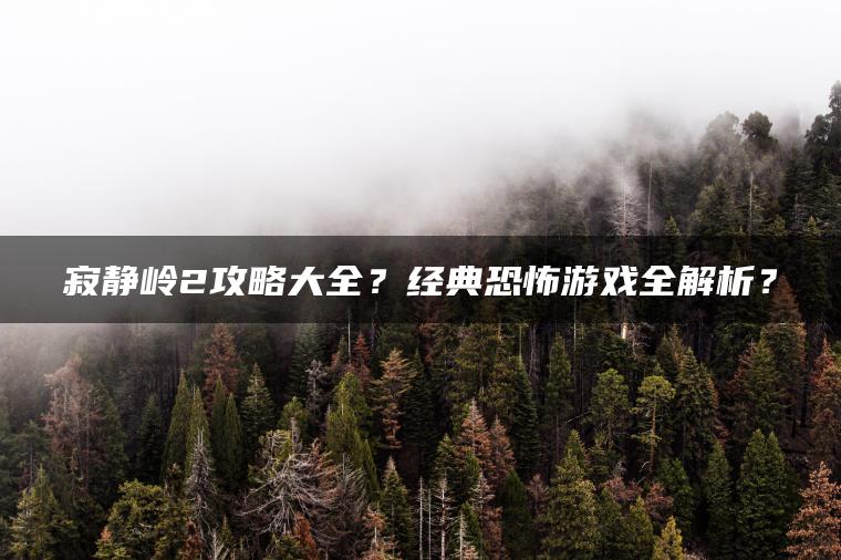 寂静岭2攻略大全？经典恐怖游戏全解析？