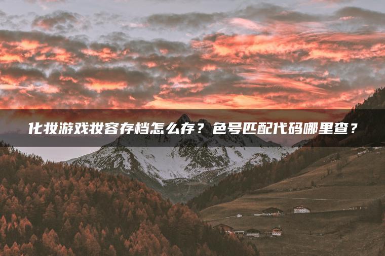 化妆游戏妆容存档怎么存？色号匹配代码哪里查？
