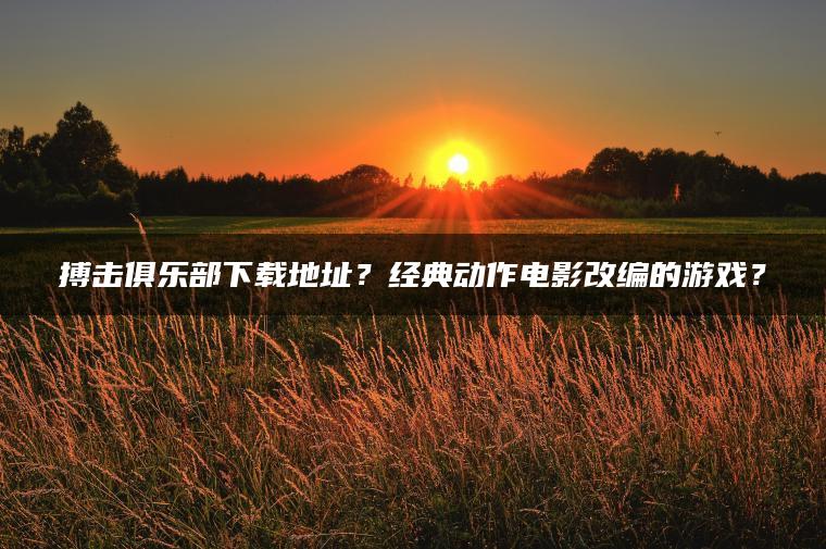 搏击俱乐部下载地址？经典动作电影改编的游戏？