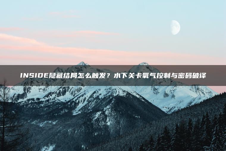 INSIDE隐藏结局怎么触发？水下关卡氧气控制与密码破译