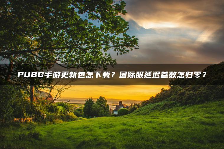 PUBG手游更新包怎下载？国际服延迟参数怎归零？