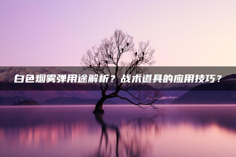 白色烟雾弹用途解析？战术道具的应用技巧？