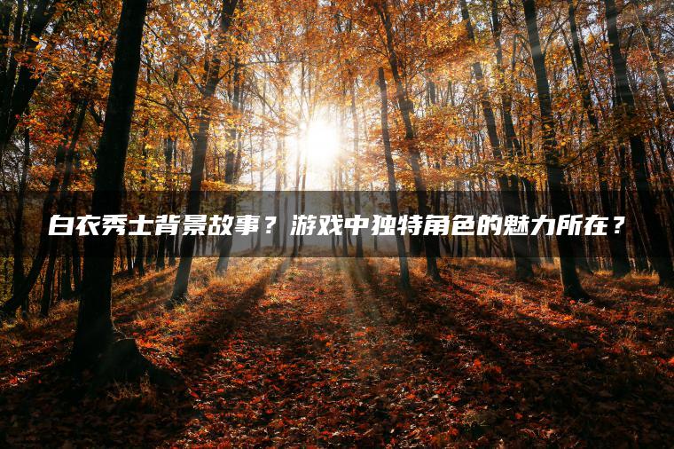 白衣秀士背景故事？游戏中独特角色的魅力所在？