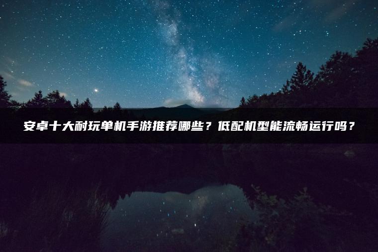 安卓十大耐玩单机手游推荐哪些？低配机型能流畅运行吗？