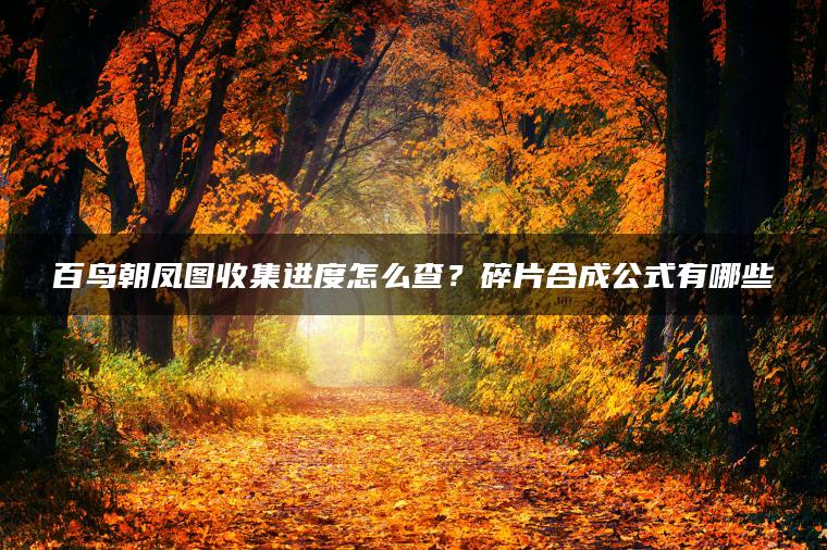 百鸟朝凤图收集进度怎么查？碎片合成公式有哪些