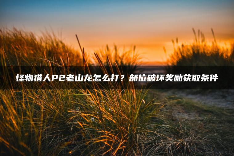 怪物猎人P2老山龙怎么打？部位破坏奖励获取条件