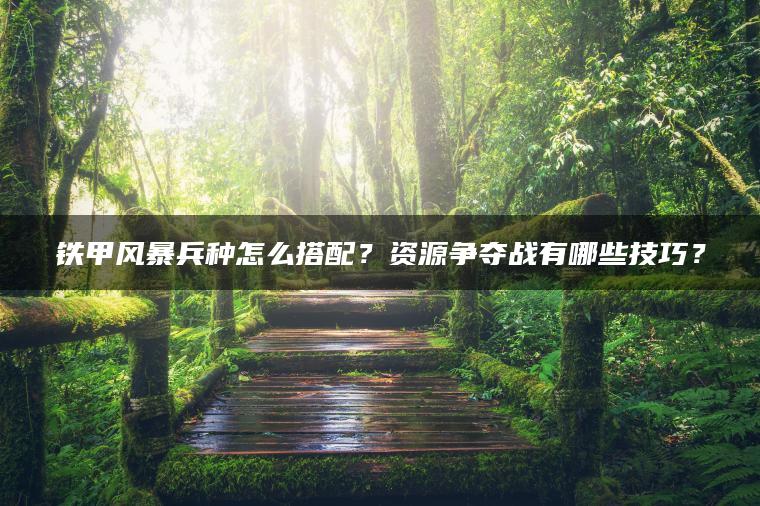 铁甲风暴兵种怎么搭配？资源争夺战有哪些技巧？