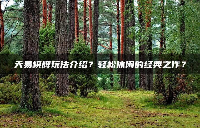天易棋牌玩法介绍？轻松休闲的经典之作？